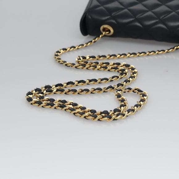 GIVENCHY Chain Shoulder Bag Leather Navy Gold Auth BD271 - Picture 8 of 16